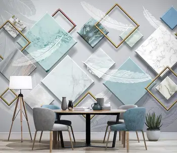 Ozadje po meri foto geometrijske belo pero mikrokristalni TV ozadju stensko slikarstvo doma dekoracijo 3d ozadje freske