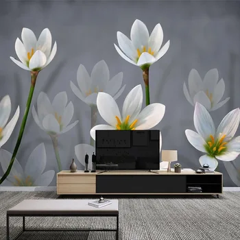 Po meri 3D Zidana Ozadje Lepo Moderno Minimalistično Čebulo Orhidej v Ozadju Stene Dekorativno Slikarstvo De Papel Parede Doma Déco