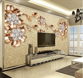 Po meri foto ozadje 3d dnevna soba, TV, kavč Evropske nakit cvet velika zidana 3d stenske freske ozadje