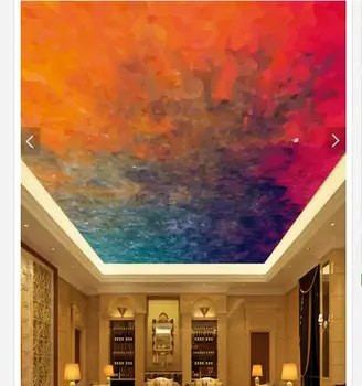 Po meri foto ozadje 3d strop ozadje freske Povzetek barve stropne freske zenit freske na steni dokumentov