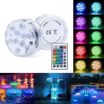 Posodobljeno Podvodnih LED Luči z Oddaljenim Podvodni Bazen Luči IP68 28key 10 LED Svetla luč RGB za Ribnik/Bazen/Akvarij