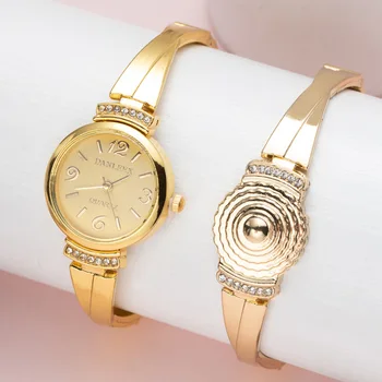 Preprost Priljubljena Dame Watch Dame Moda Vse-tekmo Zlato Zapestnico Priložnostne Diamond Britanski Watch