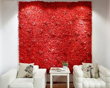 Rdeči Cvet ozadje Poroko Cvet Steno Umetne Vrtnice Fazi Dekoracijo 2.4 M x 2.4 M