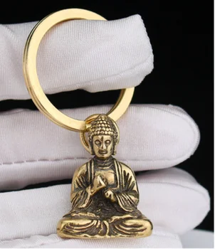 Ročno čistega bakra Buda avto keychain obesek