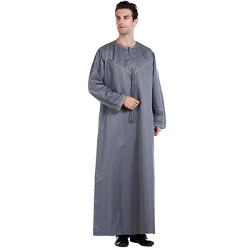 Saudi Arabian moške dolgo sleeved krog vratu Ramadana mošeje haljo Muslimanskih moških je obleko Islamske Turčija Dubaj Arabski Emirati krilo