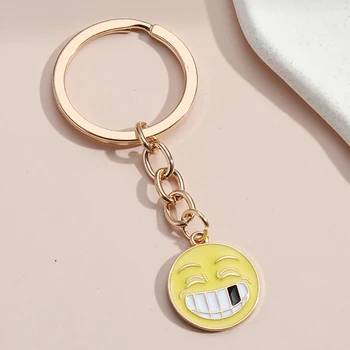Smešno Keychain Nasmeh Obraz Key Ring Humor obeski Za Ženske, Moške Torbici Accessorie Avto Visi DIY Ročno izdelan Nakit Darila