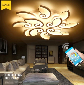 Sodobni LED dnevna soba obesek lučka spalnica, jedilnica, balkon stropna svetilka, mobilni telefon APP remote zatemnitev funkcija