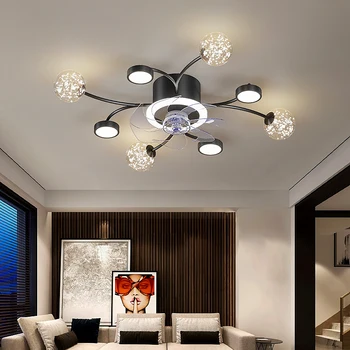 Sodobni luksuzni dnevna soba, spalnica dekoracijo led stropni ventilator s svetlobo daljinskega upravljalnika jedilnico, stropni ventilator razsvetljave v zaprtih prostorih