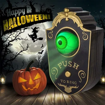 Straši Halloween Dekoracijo One Eyed Zvonec Grozo Rekviziti Žareče Visi Kos Vrata Visi Zvonec Zrkla Bell Dekor