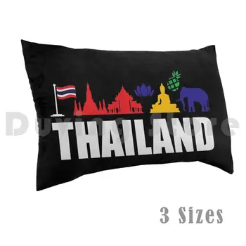 Tajska Ikone Turistični Spominek Smešno Darilo Ideja Vzglavnik Natisnjeni 50x75 Tajska Bangkok Tajska Azija Potovanja