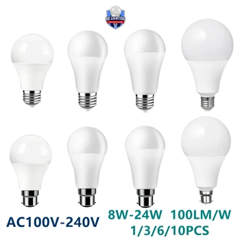 Tovarne neposredno LED žarnice polno napetosti AC100V-240V 8W-24W E27 B22 visoke svetilnosti brez utripanja 3000K/4000K/6000K toplo belo svetlobo