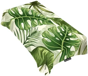 Tropski Cvetlični Listi Zelene Umetnosti Prtom Tabela Kritje za Jedilnico/BBQ/Piknik