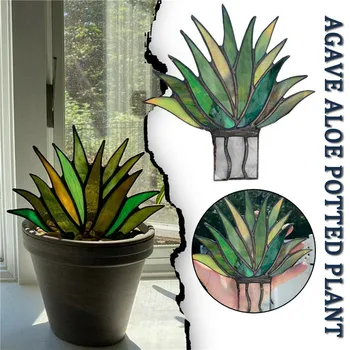 Umetne Rastline agave Mini Barvita In Aloe lončnica Pot umetno Bonsaj Dekoracijo Ponaredek Akril Doma Vrt Decors
