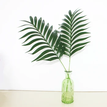 Umetne Rastline Listi Zeleni Plastični Ponaredek Drevo Palme, Listi zelene površine za Cvetlični Cvetlični Aranžma Doma Poroko Diy Dekoracijo