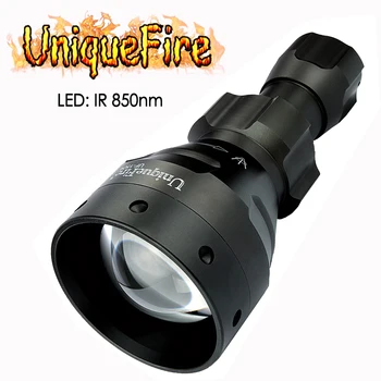 UniqueFire 1504 IR 850NM LED Svetilko 67 mm Konveksna Leča Ostrenje Povečava 3 Načini Infrardečo Svetlobo Night Vision Svetilka za Lov
