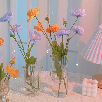Vaza Svetlobno Razkošje korejski Cvetlični Aranžma Dekoracijo Kovinskih ročni Vertikalne Steklene Vaze Sodobno Dekoracijo Doma