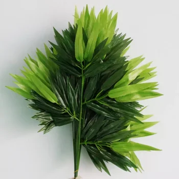 Veje Zelene Umetno Bambusa Listi Svilene Tkanine, Umetne Rastline za Poročno Dekoracijo Domov Office Okrasno Listje
