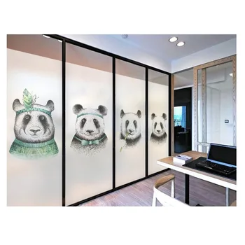 Velikosti po meri Stekla Film Elektrostatično Panda Vzorec Sonce-Blok Dekorativni Tint-Film Za Domačo Pisarno Restavracija, Trgovina 50cmx100cm