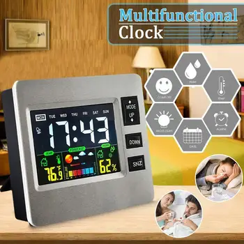 Vreme Ura Barvni Zaslon Digitalni Prikaz Termometer Ura Koledar Ura Pisane Alarm Vreme Alarm Elektronski Humidit I4A8