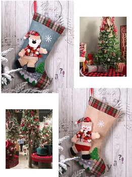 Vroče prodajo Novo Leto 2021 Darila Vrečko Naselitve Božič Noel Božično Dekoracijo za Dom Navidad Nogavice Xmas Tree Natalne Dekor