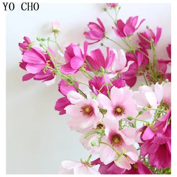 YO CHO 2 Šopek Umetne Rože Pravi Dotik Svile Cvet Coreopsis Galsang Cvet Za Domačo Pisarno Namizni Dekor Ponaredek Cvetje