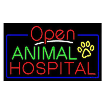 Živali Bolnišnici Odprite Odtis Meri Ročno Pravi Stekleni Cevi Mačka Kliniki Pet Pes Oglaševanje Dekoracijo Zaslon Neon Znak 19
