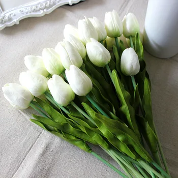 5Pcs/veliko Tulipanov Umetno Cvetje na Debelo Pravi Dotik PU Umetnega Šopek Cvetja Za Dom Darilo, Poročni Dekorativne Rože 1