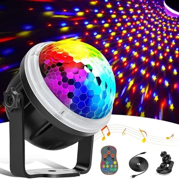 Disco Krogla, LED Stranka Lučka,RGBY Glasba-Nadzorovane,Vrtljiv Disco Lučka Z Daljinskim upravljalnikom Za Božič,Stranka,Otroci 1