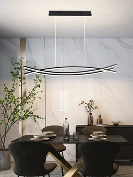 Jedilnica lestenec sodobne preprost Nordijska minimalističen svetlobno razkošje dolgo bar jedilnico visi doma dekorativni lestenec 3