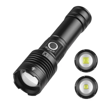 LED Svetilka Super Svetla Aluminij Zlitine Prenosna baterijska Svetilka Zoom, Focus USB Polnilne Prostem Kampiranje Taktično Bliskavica 3