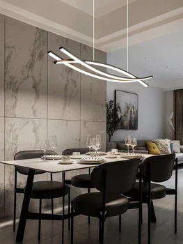 Jedilnica lestenec sodobne preprost Nordijska minimalističen svetlobno razkošje dolgo bar jedilnico visi doma dekorativni lestenec 4