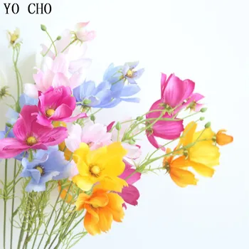 YO CHO 2 Šopek Umetne Rože Pravi Dotik Svile Cvet Coreopsis Galsang Cvet Za Domačo Pisarno Namizni Dekor Ponaredek Cvetje 4