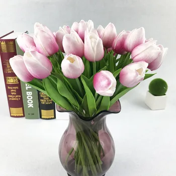 5Pcs/veliko Tulipanov Umetno Cvetje na Debelo Pravi Dotik PU Umetnega Šopek Cvetja Za Dom Darilo, Poročni Dekorativne Rože 5