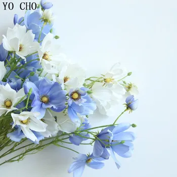YO CHO 2 Šopek Umetne Rože Pravi Dotik Svile Cvet Coreopsis Galsang Cvet Za Domačo Pisarno Namizni Dekor Ponaredek Cvetje 5